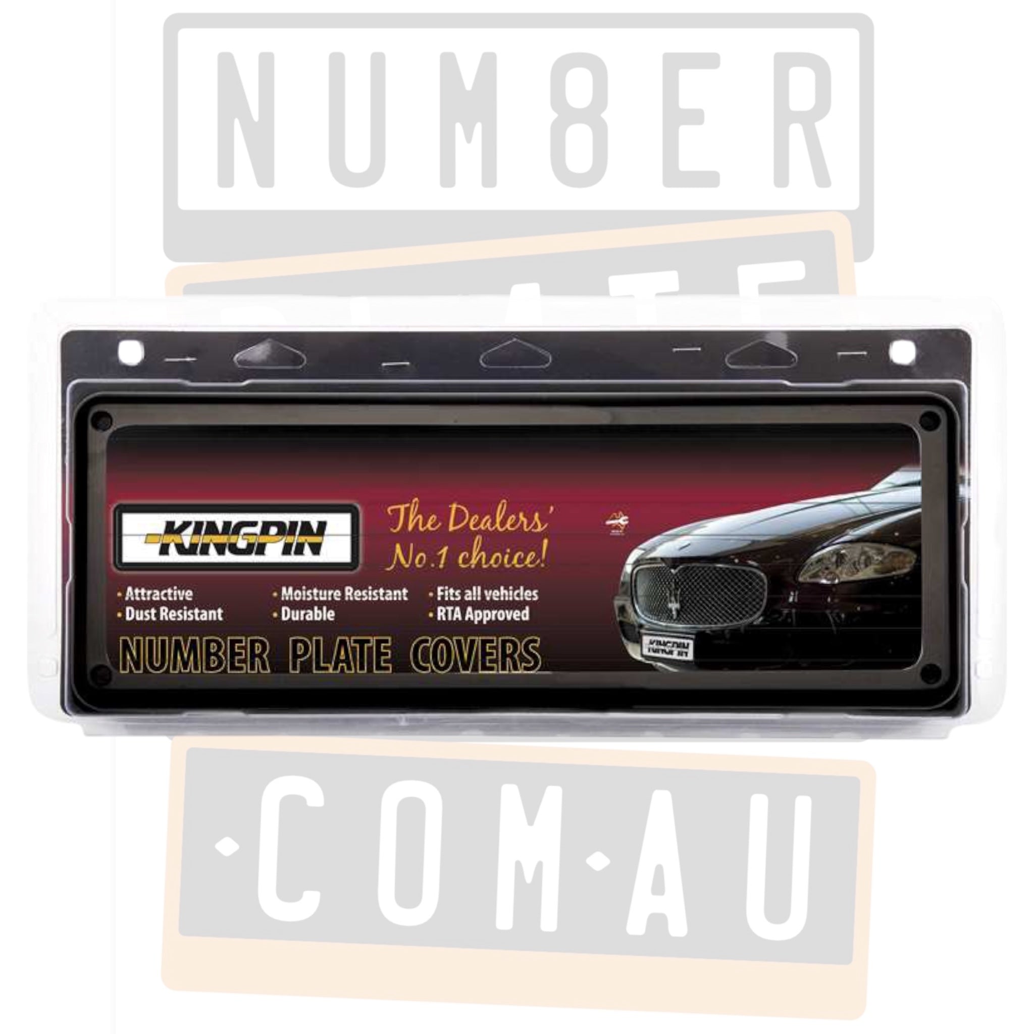 Kingpin Slimline/ Standard Combo Number Plate Covers with Pinstripe
