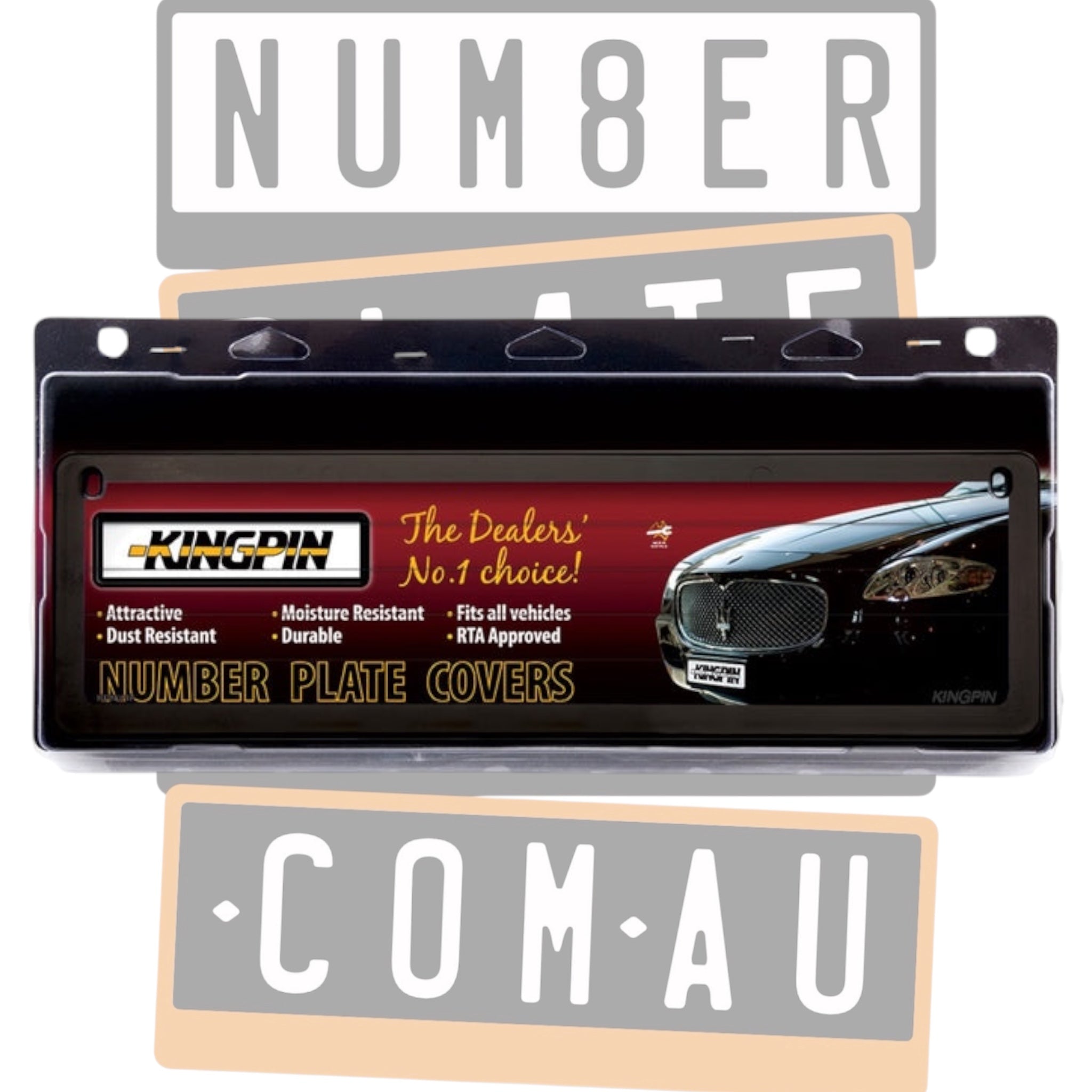 Kingpin NSW & SA Premium Number Plate Covers with Pinstripe