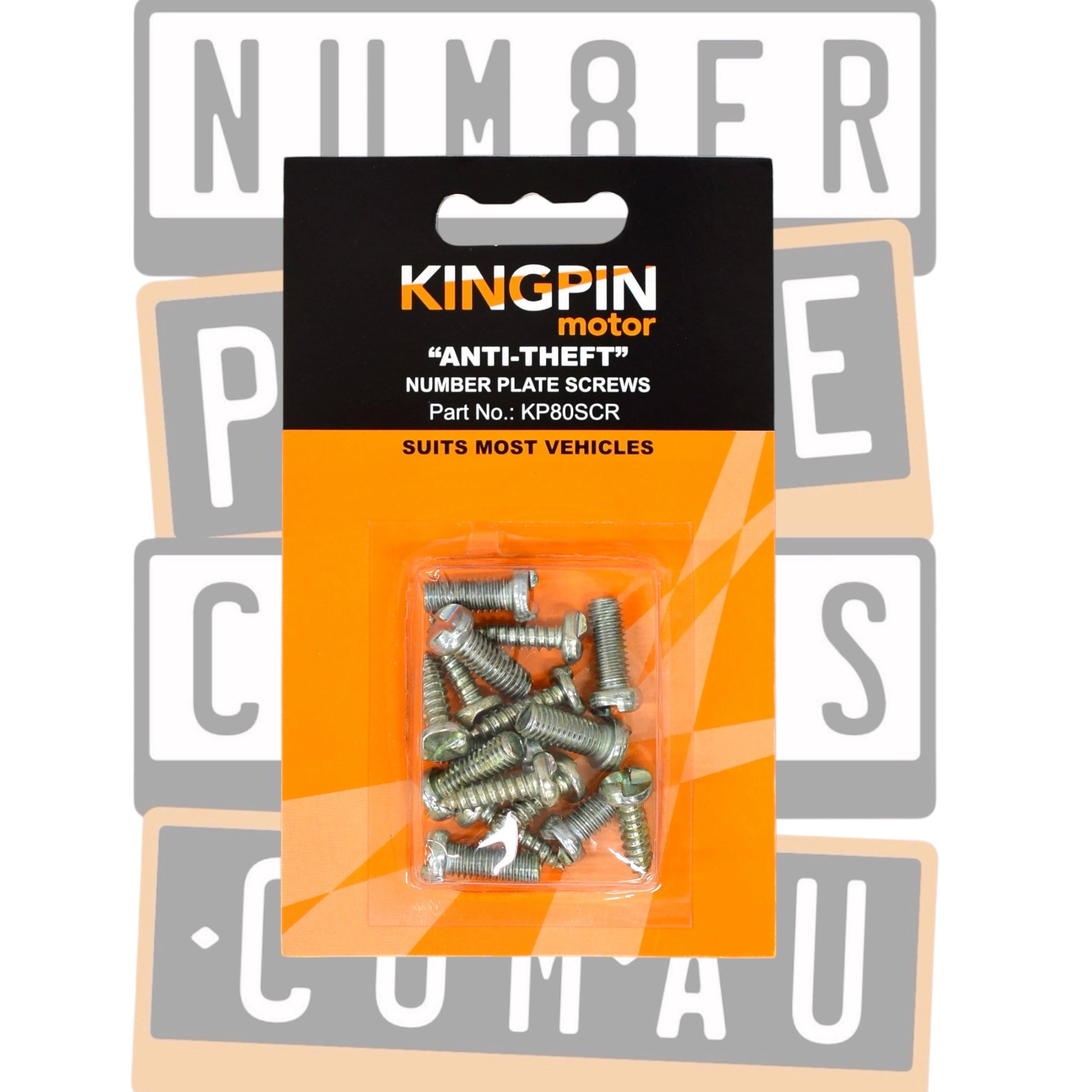 Kingpin ANTI-THEFT Number Plate Screw Kit