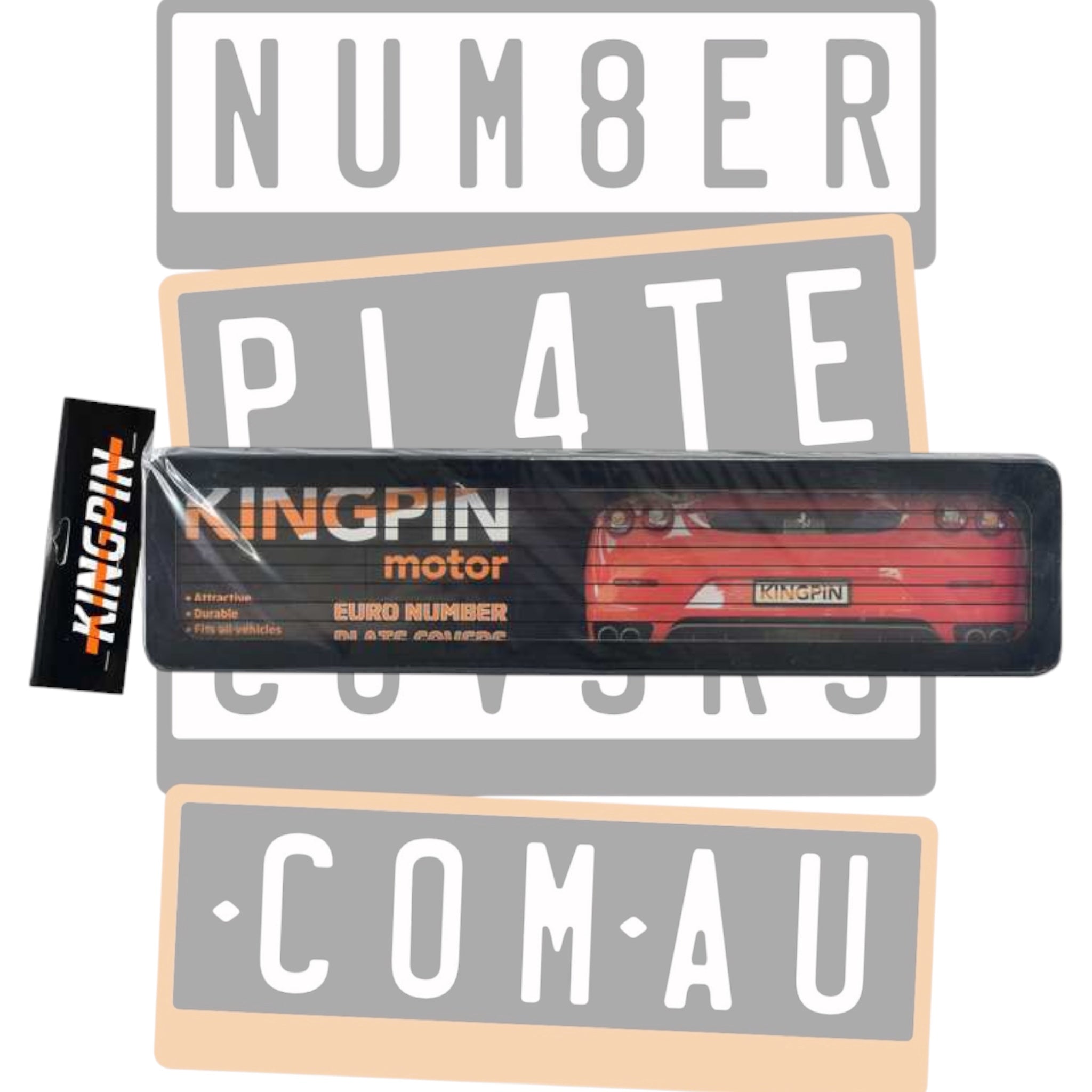 Kingpin & Nuline Standard Euro Number Plate Covers with Pinstripe
