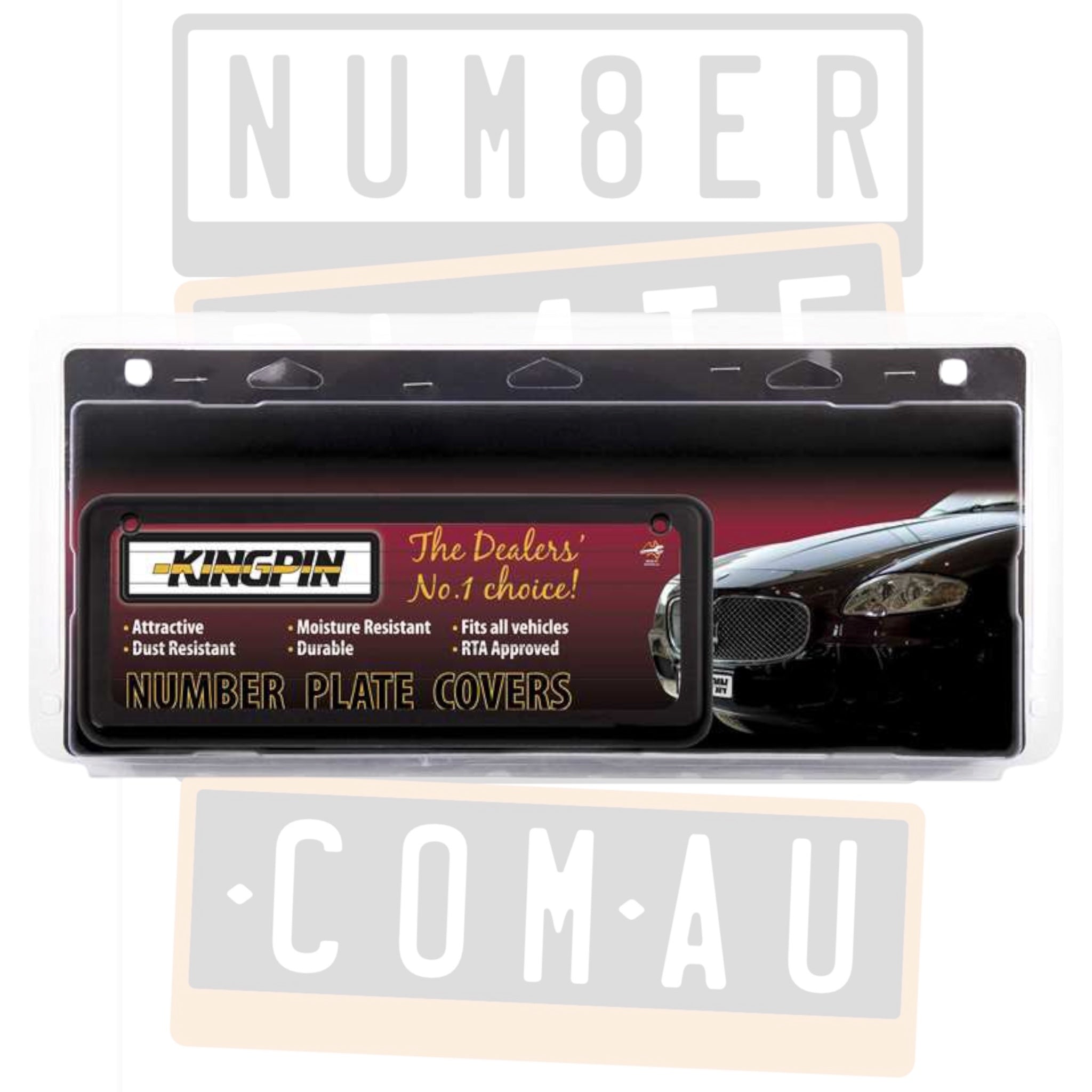 Kingpin 3-4 Digit Slimline Number Plate Covers with Pinstripe