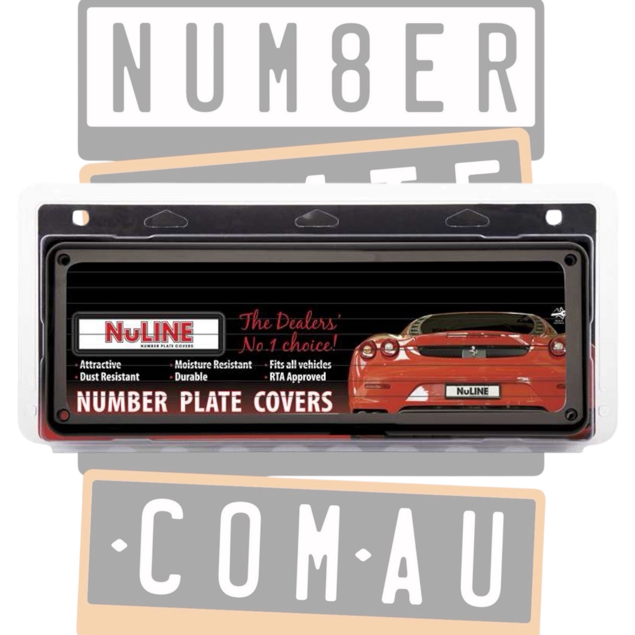 Nuline Standard Number Plate Covers with Pinstripe